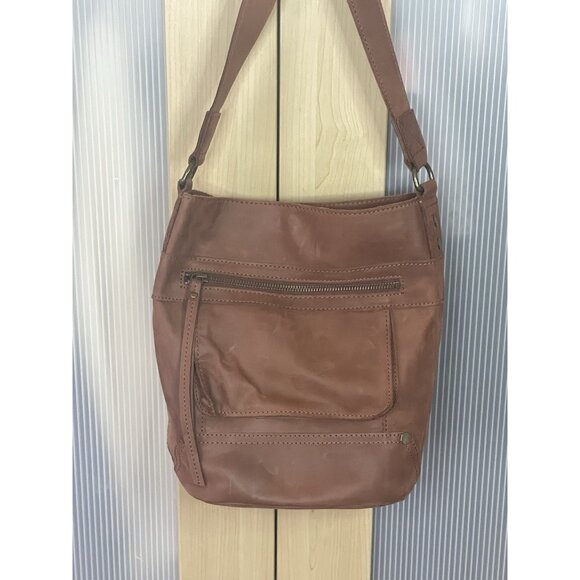 C & C California Leather Bag Satchel Crossbody Tote Womens Tan Brown Casual Boho - Picture 4 of 10